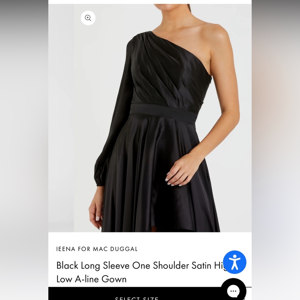 NWT- size 0- mac duggal - Black One-Shoulder high-low  Dress - Picture 2 of 8